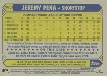 2022 Topps Update - 1987 Topps Baseball 35th Anniversary Chrome Silver Pack #T87C-28 Jeremy Pena Back