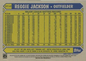 2022 Topps Update - 1987 Topps Baseball 35th Anniversary Chrome Silver Pack #T87C-63 Reggie Jackson Back