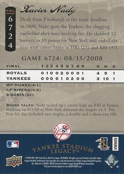 2009 Upper Deck - 2008 Upper Deck Yankee Stadium Legacy Update #6724 Xavier Nady Back