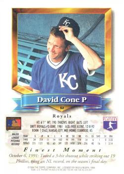 1994 Finest - Refractors #52 David Cone Back