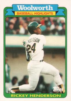 1990 Topps Woolworth Baseball Highlights #23 Rickey Henderson Front