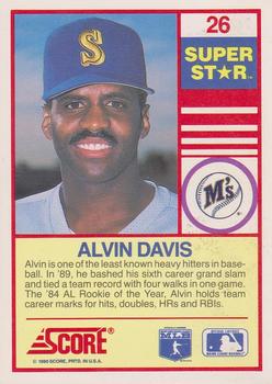 1990 Score 100 Superstars #26 Alvin Davis Back
