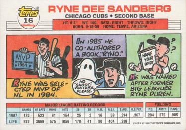 1988 Topps Big #16 Ryne Sandberg Back