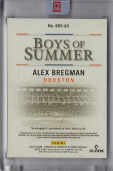 2022 Panini Chronicles - Boys of Summer Autographs #BOS-AX Alex Bregman Back