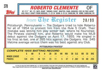 2022 Topps Archives - Black #378 Roberto Clemente Back