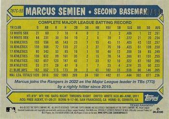 2022 Topps Update - 1987 Topps Baseball 35th Anniversary Chrome Silver Pack Black #T87C-55 Marcus Semien Back
