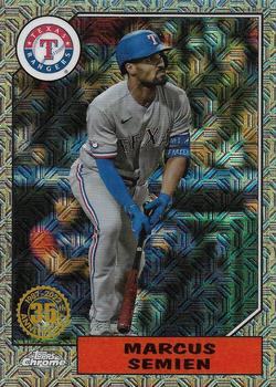 2022 Topps Update - 1987 Topps Baseball 35th Anniversary Chrome Silver Pack Black #T87C-55 Marcus Semien Front