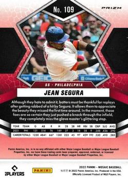 2022 Panini Mosaic - Reactive Orange Mosaic #109 Jean Segura Back