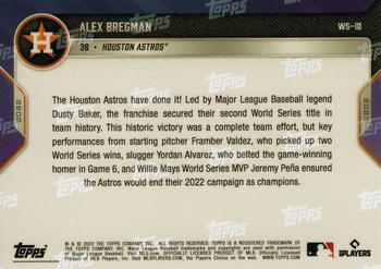 2022 Topps Now World Series Champions Houston Astros - Blue #WS-10 Alex Bregman Back