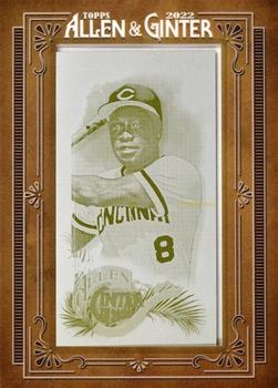 2022 Topps Allen & Ginter - Mini Framed Printing Plate Yellow #140 Joe Morgan Front