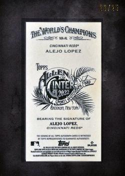 2022 Topps Allen & Ginter - Framed Mini Autographs Black Frame #MA-AL Alejo Lopez Back