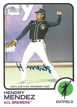 2022 Topps Heritage Minor League - Real One Autographs #ROA-HM Hendry Mendez Front