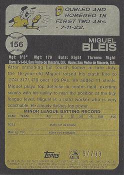 2022 Topps Heritage Minor League - Blue Border #156 Miguel Bleis Back