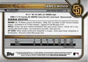 2022 Bowman Chrome - Prospects Green Refractor #BCP-213 James Wood Back