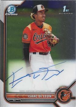 2022 Bowman Chrome - Prospect Autographs #CPA-ID Isaac De Leon Front