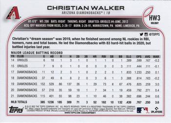 2022 Topps Holiday #HW3 Christian Walker Back