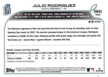 2022 Topps Holiday #HW44 Julio Rodriguez Back