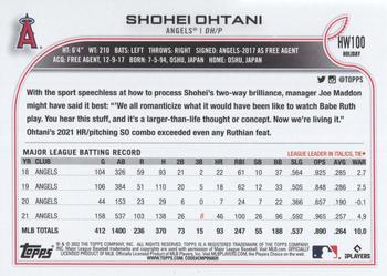 2022 Topps Holiday #HW100 Shohei Ohtani Back