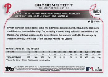 2022 Topps Holiday #HW133 Bryson Stott Back