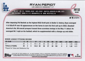 2022 Topps Holiday #HW168 Ryan Pepiot Back