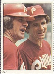 1982 Fleer Stamps #107 Pete Rose / Larry Bowa Front