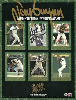 1992 Ultra - Tony Gwynn Promotional Sheet #NNO Tony Gwynn Front