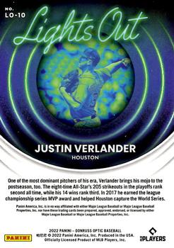 2022 Donruss Optic - Lights Out #LO-10 Justin Verlander Back