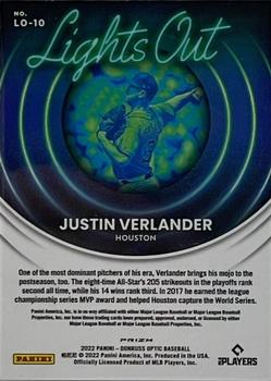 2022 Donruss Optic - Lights Out Holo Prizm #LO-10 Justin Verlander Back