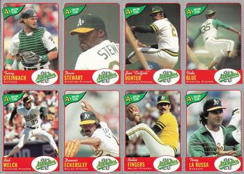 1992 Oakland Athletics Baseball Co. A's Dream Team - Sheets #9 / 10 / 11 / 12 / 13 / 14 / 15 /16 Terry Steinbach / Dave Stewart / Catfish Hunter / Vida Blue / Bob Welch / Dennis Eckersley / Rollie Fingers / Tony La Russa Front