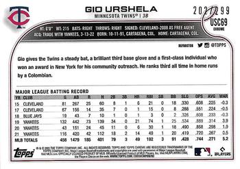 2022 Topps Chrome Update - Refractor #USC69 Gio Urshela Back