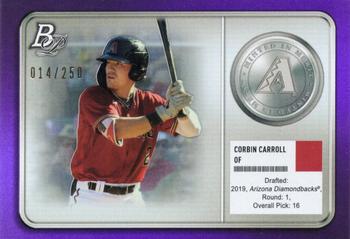 2022 Bowman Platinum - Minted in Merit Purple #MM-1 Corbin Carroll Front