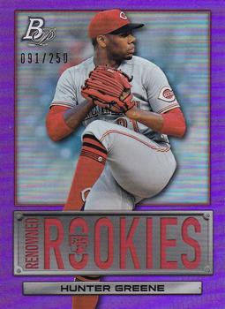 2022 Bowman Platinum - Renowned Rookies Purple #RR-16 Hunter Greene Front