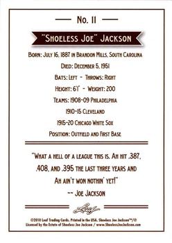 2010 Leaf Sports Icons Cut Signature Update - The Search for Shoeless Joe #11 Shoeless Joe Jackson Back