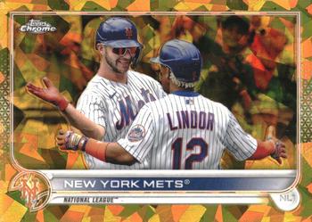 2022 Topps Chrome Sapphire Edition - Gold #341 New York Mets Front