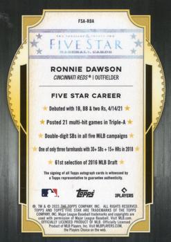 2022 Topps Five Star - Red #FSA-RDA Ronnie Dawson Back
