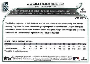 2022 Topps UK Edition #44 Julio Rodriguez Back