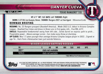 2022 Bowman Draft - Chrome #BDC-148 Danyer Cueva Back