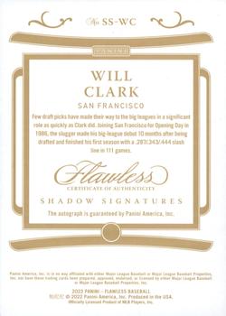 2022 Panini Flawless - Shadow Signatures Emerald #SS-WC Will Clark Back