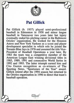 2002-23 Canadian Baseball Hall of Fame #NNO Pat Gillick Back