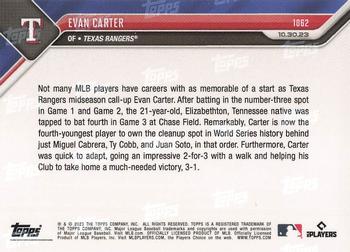 2023 Topps Now #1062 Evan Carter Back