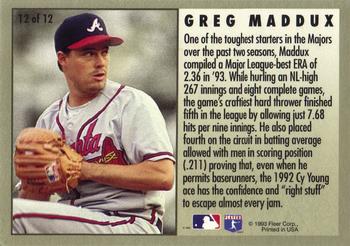 1994 Fleer - League Leaders #12 Greg Maddux Back