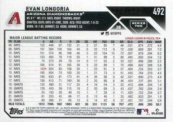 2023 Topps - Orange Foil #492 Evan Longoria Back