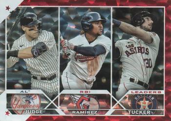 2023 Topps - Red Foil #241 AL RBI Leaders (Aaron Judge / José Ramírez / Kyle Tucker) Front