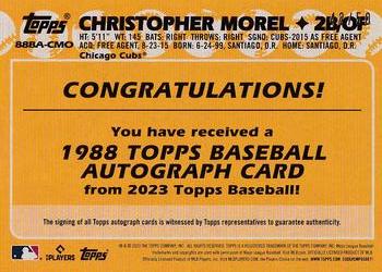 2023 Topps - 1988 Topps Baseball 35th Anniversary Autographs Gold (Series One) #88BA-CMO Christopher Morel Back