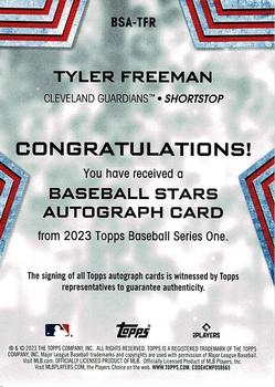 2023 Topps - Baseball Stars Autographs (Series One) #BSA-TFR Tyler Freeman Back