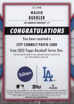 2023 Topps - City Connect Commemorative Patch #CC-WB Walker Buehler Back