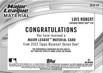 2023 Topps - Major League Material Relics (Series One) #MLM-LR Luis Robert Back