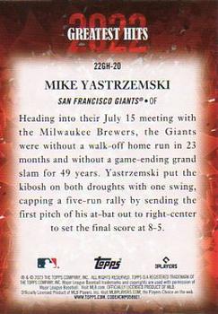 2023 Topps - 2022 Greatest Hits #22GH-20 Mike Yastrzemski Back