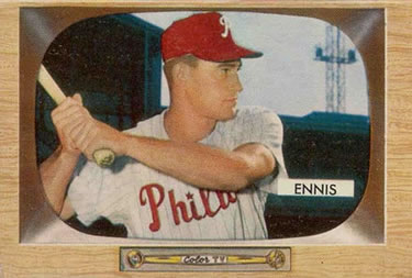 1955 Bowman #17 Del Ennis Front