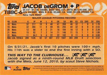 2023 Topps - 1988 Topps Baseball 35th Anniversary Chrome Silver Pack (Series One) #T88C-6 Jacob deGrom Back